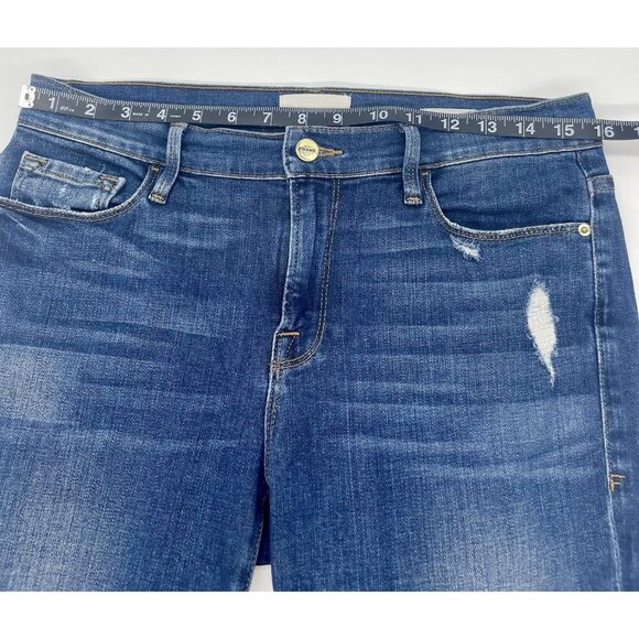 Frame Le Garcon Womens Jeans 29 High Waist Straight Distressed Denim Casual - Picture 5 of 6